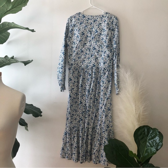 MEADOWS ‘Rose Dress Midi” in white & blue floral - Picture 6 of 9